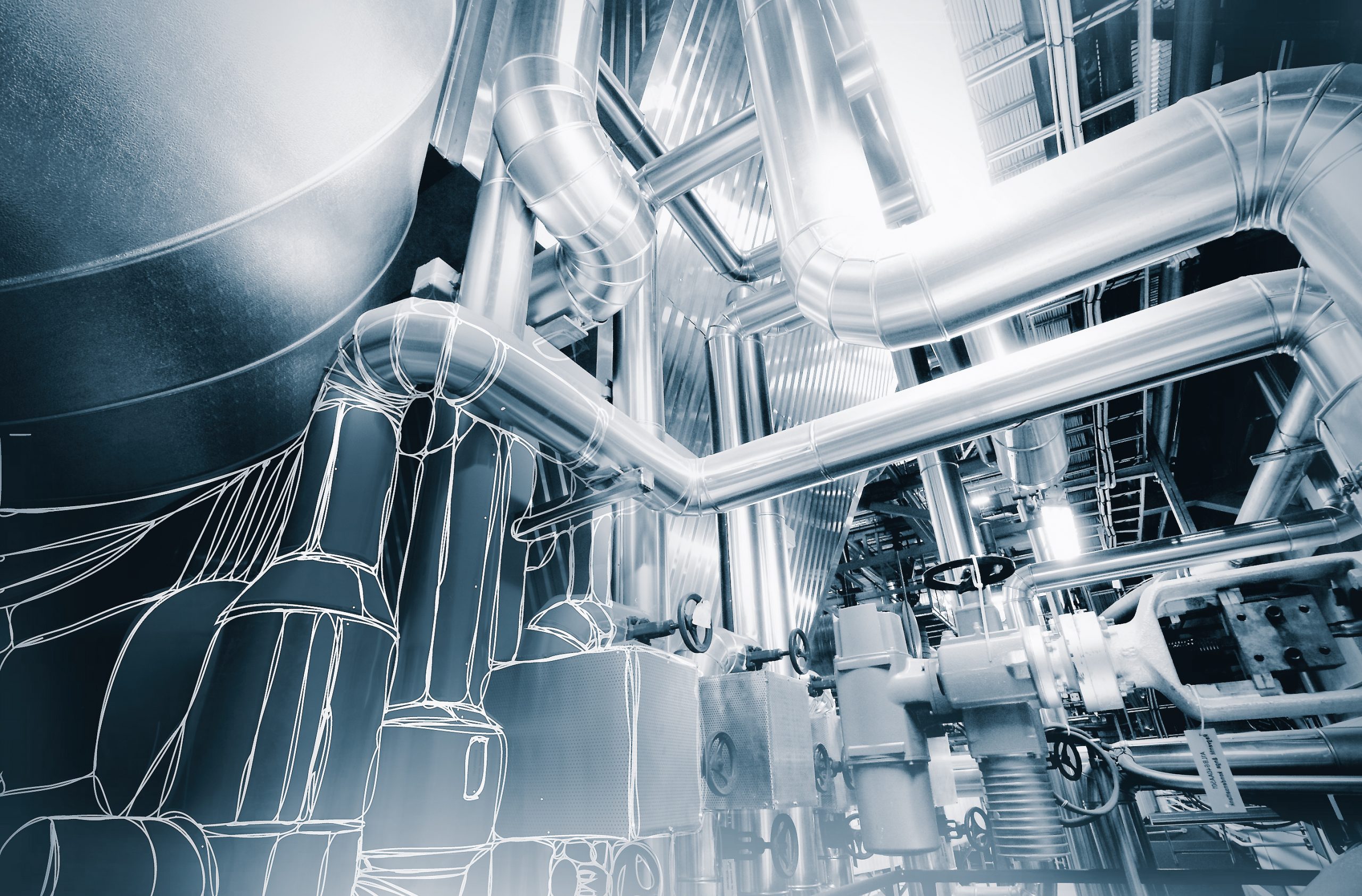 Stalowy rurociąg instalacja rurociągowa do wody do gazu